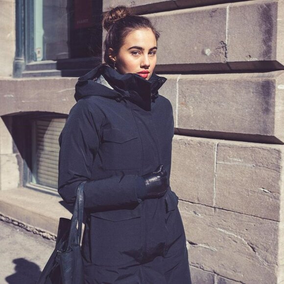 NWT! Nau W's Copenhagen Down Trench Parka Coat, Black (Caviar), Large - Picture 2 of 16